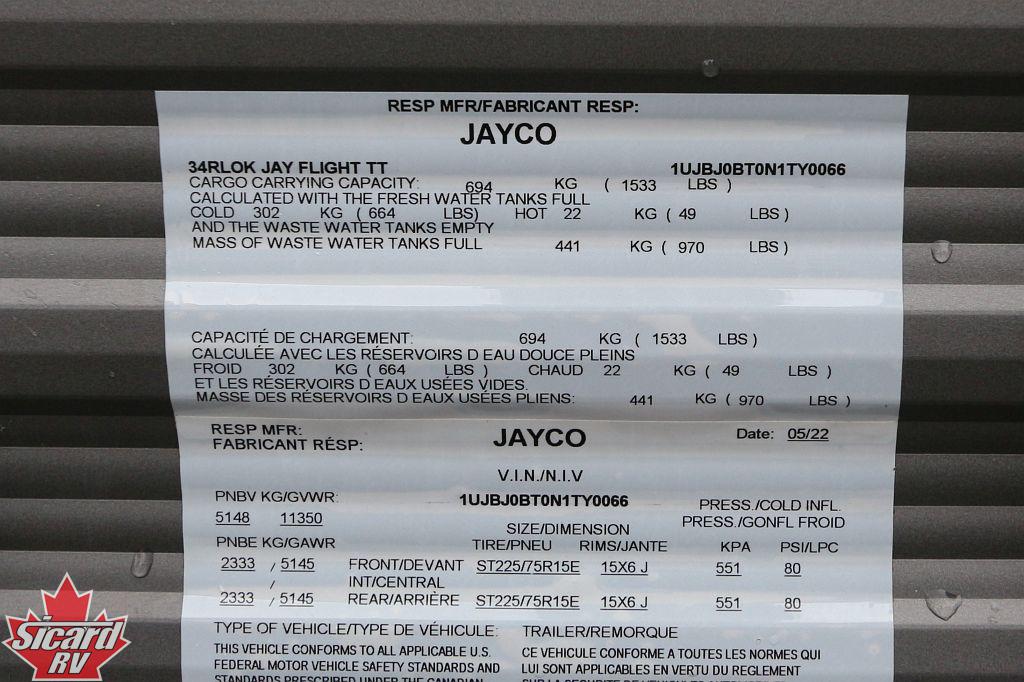 2022 JAYCO JAY FLIGHT 34RLOK
