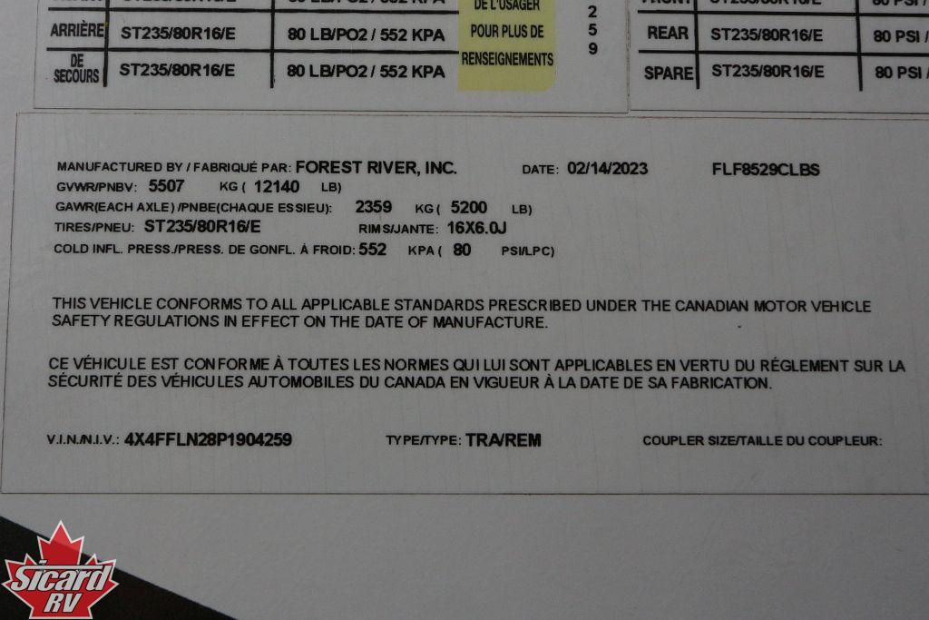 2023 FOREST RIVER FLAGSTAFF 8529CLBS