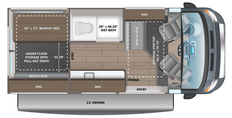 Floorplan for 2027 JAYCO SWIFT 20E