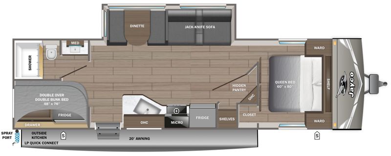 Floorplan for 2027 JAYCO JAY FLIGHT 263BHS