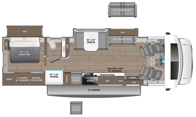 Floorplan for 2027 JAYCO GREYHAWK 29MV