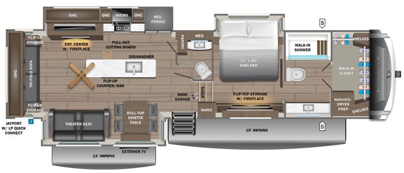Floorplan for 2027 JAYCO PINNACLE 36FBTS