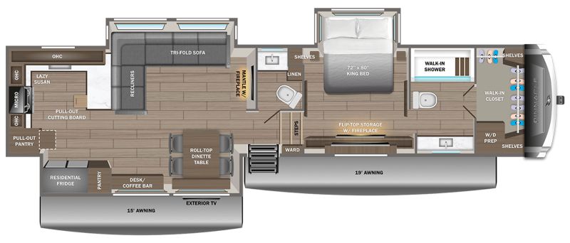 Floorplan for 2027 JAYCO PINNACLE 38FBRK