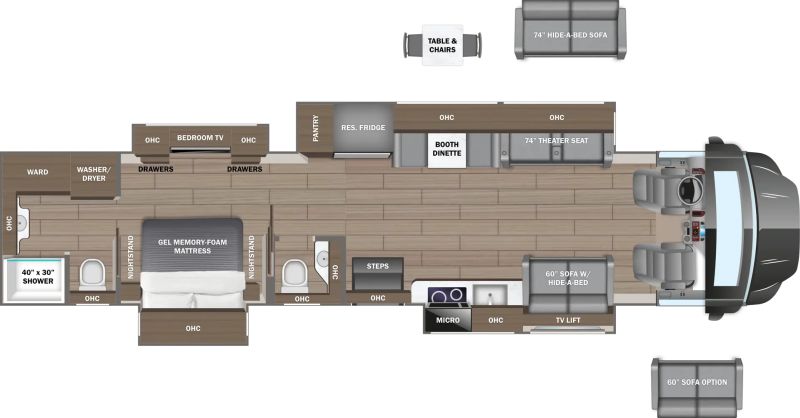 Floorplan for 2027 ENTEGRA COACH CENTURION 45D