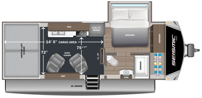 Floorplan for 2026 JAYCO SEISMIC 214