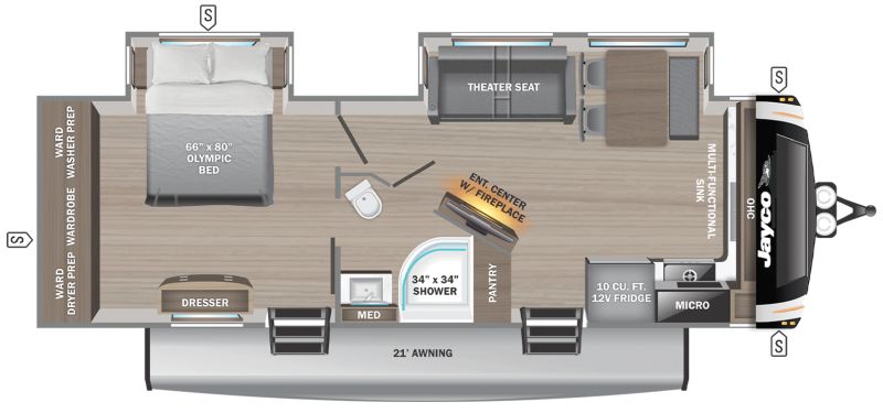 Floorplan for 2025 JAYCO EAGLE HT 274FKDS