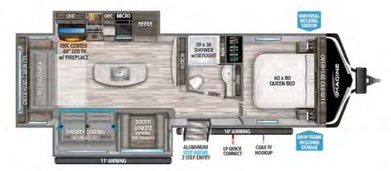 Floorplan for 2022 GRAND DESIGN IMAGINE 2970RL