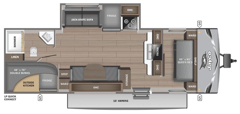 Floorplan for 2026 JAYCO JAY FLIGHT SLX 265BHS