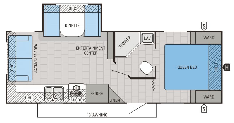 Floorplan for 2015 JAYCO JAY FEATHER 23RLSW