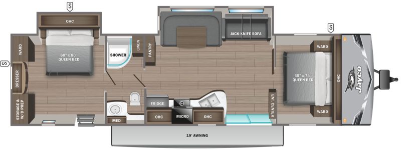 Floorplan for 2025 JAYCO JAY FLIGHT 380DQS