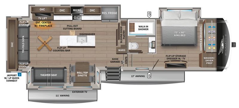 Floorplan for 2026 JAYCO PINNACLE 38KPTS