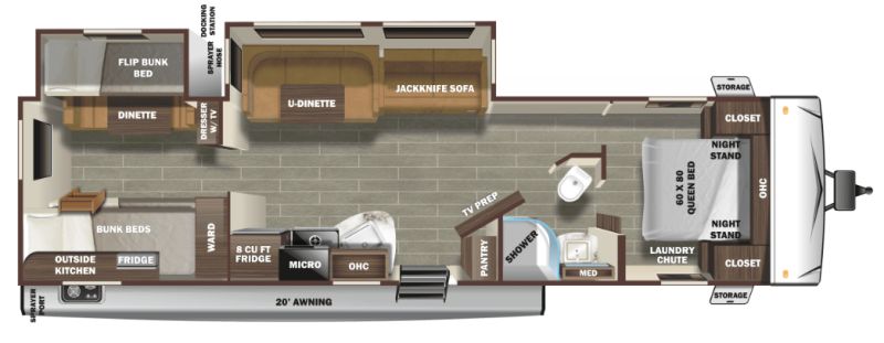 Floorplan for 2020 STARCRAFT SUPER LITE 311BH