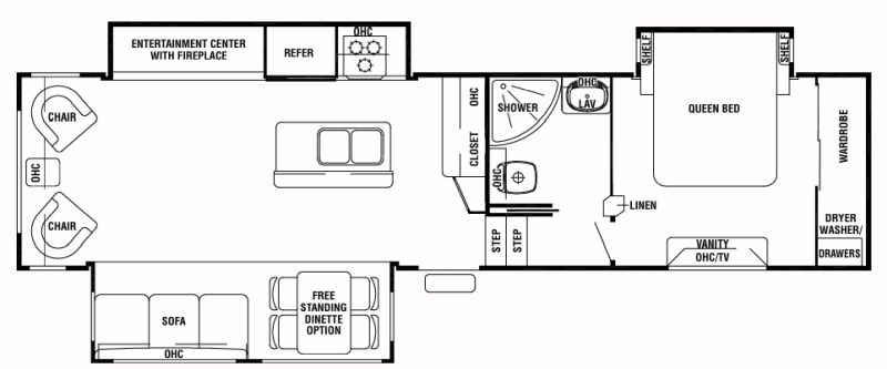 Floorplan for 2010 FOREST RIVER CEDAR CREEK 34RLSA
