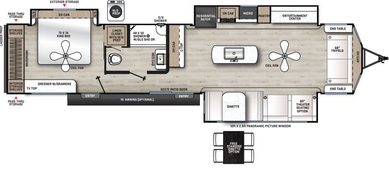 Floorplan for 2026 FOREST RIVER AURORA 39FLTS
