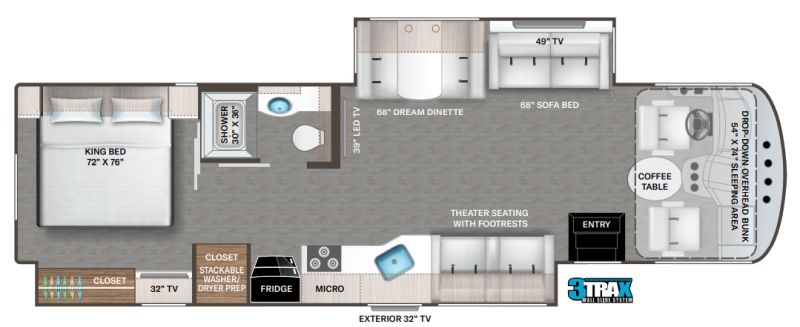 Floorplan for 2023 THOR HURRICANE 34R