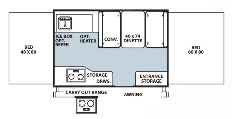 Floorplan for 2012 FOREST RIVER ROCKWOOD FREEDOM 1940LTD