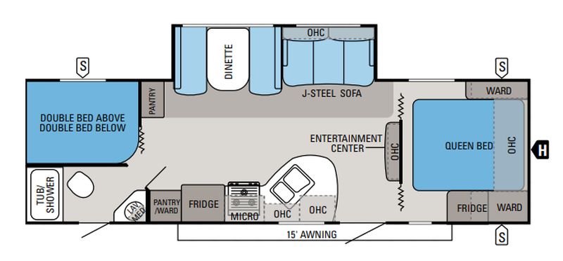 Floorplan for 2013 JAYCO WHITE HAWK 28DBSH
