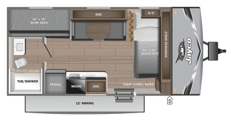 Floorplan for 2026 JAYCO JAY FLIGHT SLX 175BH