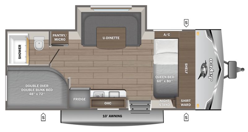 Floorplan for 2026 JAYCO JAY FLIGHT SLX 178DBS
