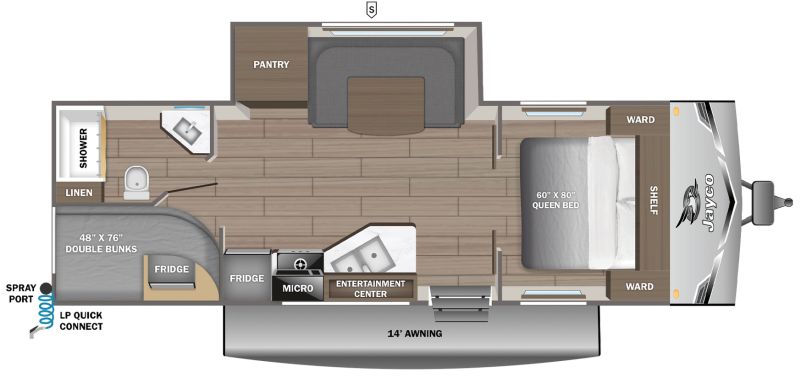 Floorplan for 2026 JAYCO JAY FLIGHT SLX 245BHS
