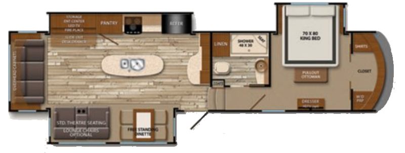 Floorplan for 2016 GRAND DESIGN SOLITUDE 369RL