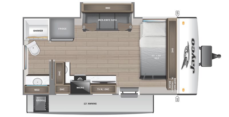 Floorplan for 2025 JAYCO JAY FEATHER AIR 16RB
