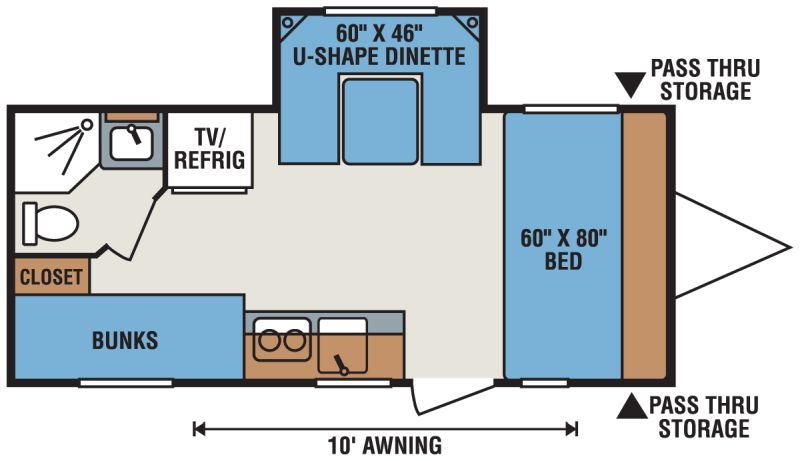 Floorplan for 2016 KZ ESCAPE 196S
