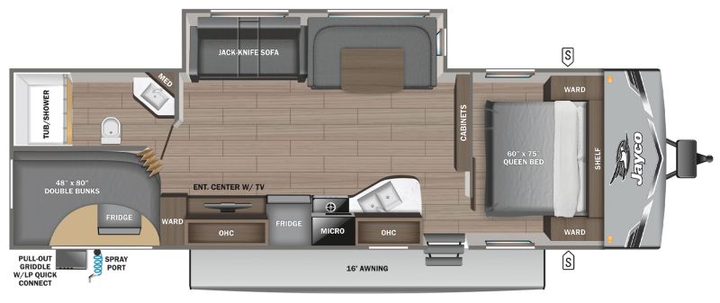 Floorplan for 2026 JAYCO JAY FLIGHT SLX 284BHS