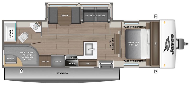 Floorplan for 2026 JAYCO JAY FEATHER SL 26BHSL