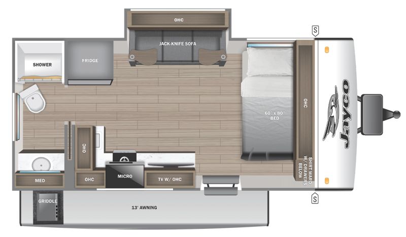 Floorplan for 2026 JAYCO JAY FEATHER AIR 16RB