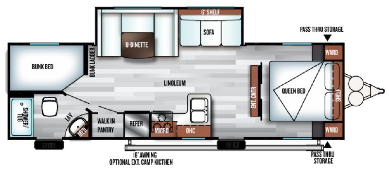 Floorplan for 2018 FOREST RIVER SALEM CRUISE LITE 263BHXL