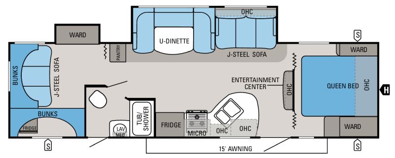 Floorplan for 2013 JAYCO WHITE HAWK 31DSLB
