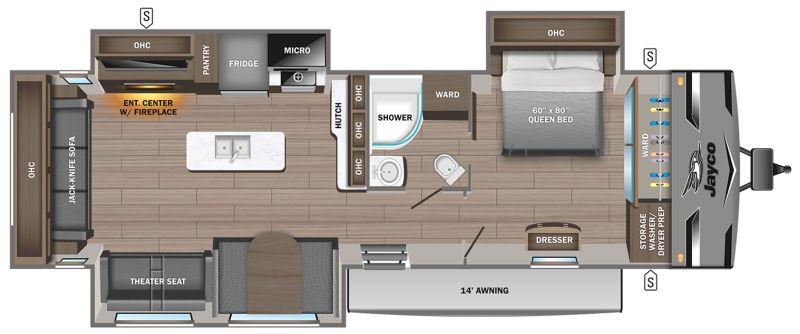 Floorplan for 2024 JAYCO JAY FLIGHT 334RTS