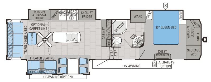 Floorplan for 2016 JAYCO NORTH POINT 341RLTS