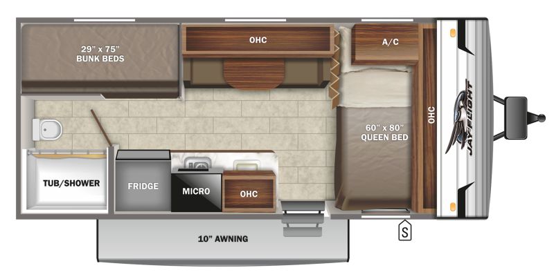Floorplan for 2022 JAYCO JAY FLIGHT SLX 7 174BH