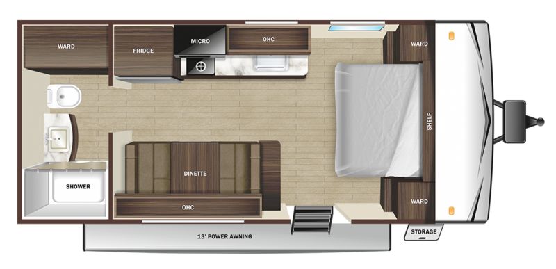 Floorplan for 2025 STARCRAFT AUTUMN RIDGE 182RB