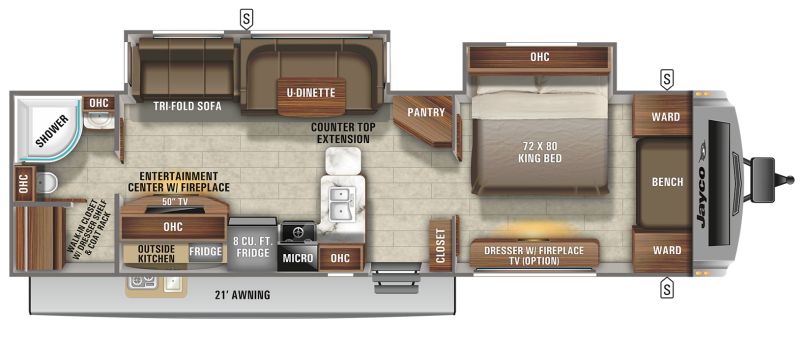 Floorplan for 2021 JAYCO WHITE HAWK 32KBS