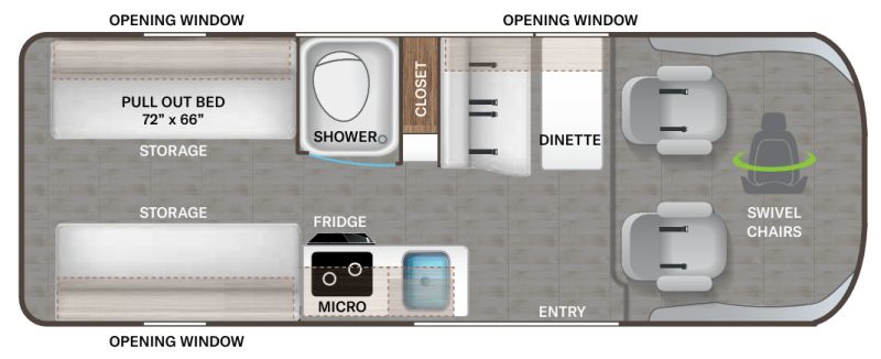 Floorplan for 2024 THOR DAZZLE 2AB