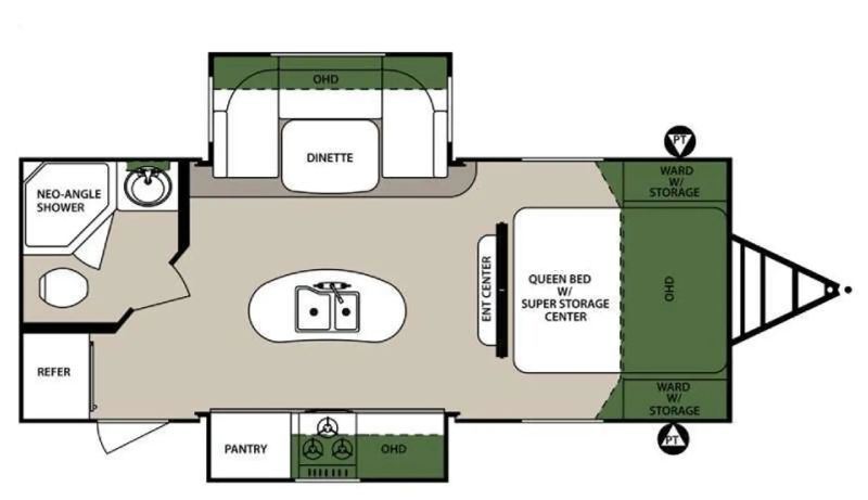Floorplan for 2015 FOREST RIVER SURVEYOR 226RBDS