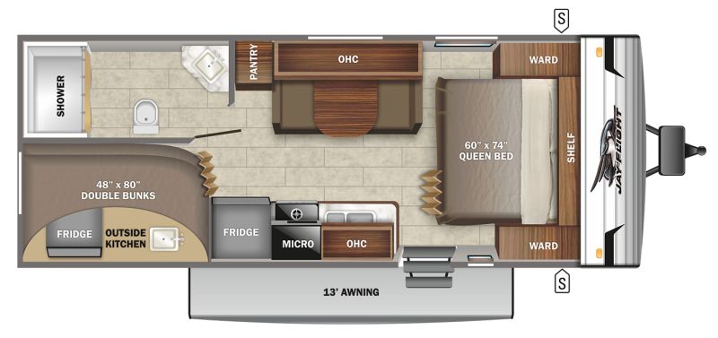 Floorplan for 2022 JAYCO JAY FLIGHT SLX 8 224BH