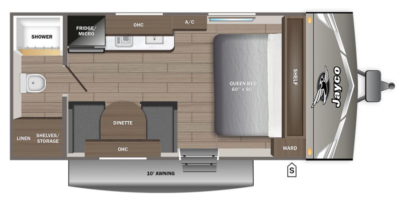Floorplan for 2027 JAYCO JAY FLIGHT 170FQ