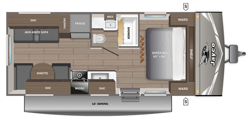 Floorplan for 2027 JAYCO JAY FLIGHT 210QB