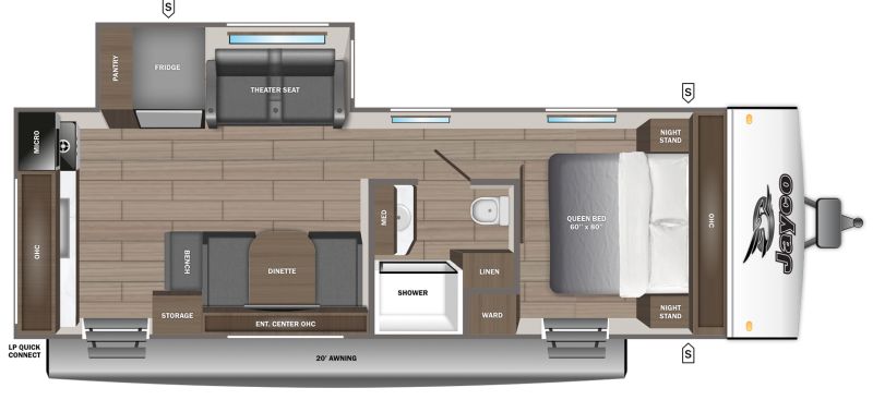 Floorplan for 2027 JAYCO JAY FEATHER 23RK