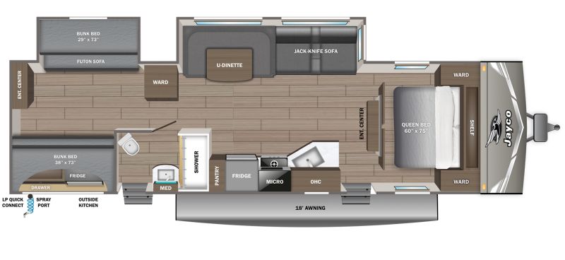 Floorplan for 2027 JAYCO JAY FLIGHT 321BDS