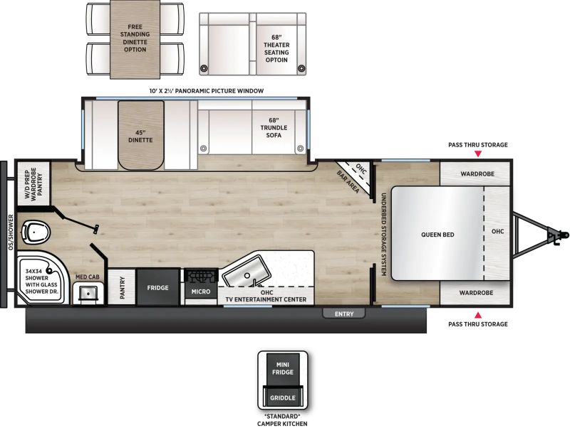 Floorplan for 2027 FOREST RIVER AURORA 24RBS