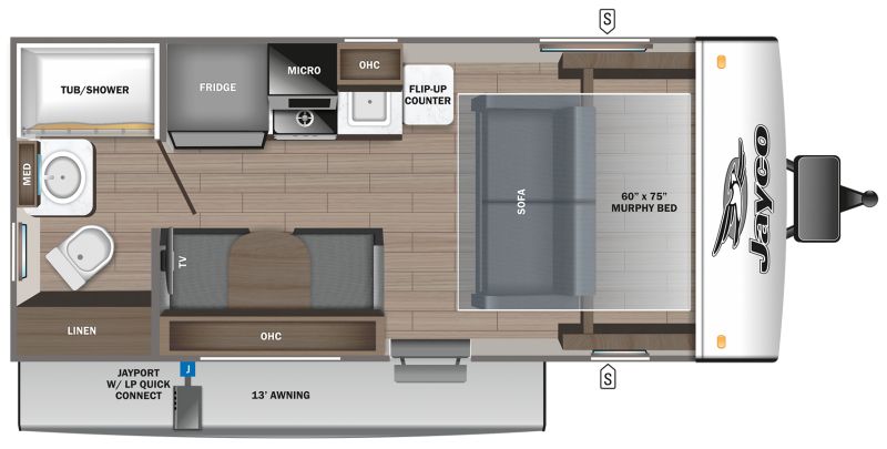 Floorplan for 2024 JAYCO JAY FEATHER MICRO 173MRB