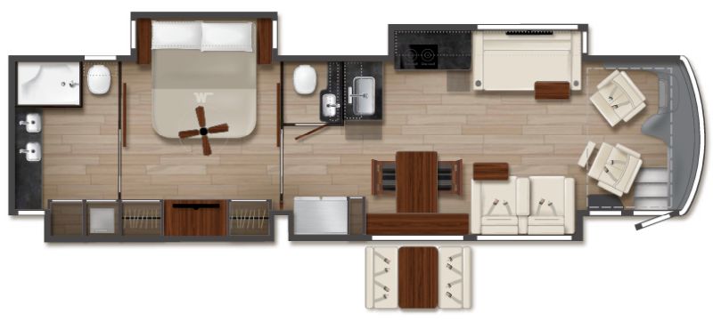Floorplan for 2022 WINNEBAGO JOURNEY 40P