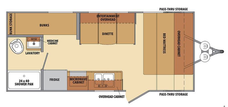 Floorplan for 2022 FOREST RIVER GRAND RIVER 20BH