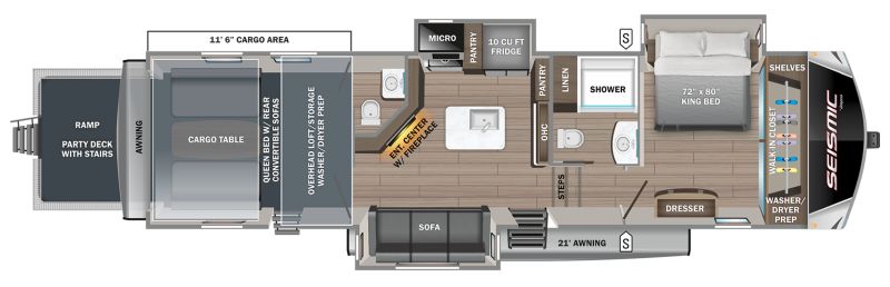 Floorplan for 2023 JAYCO SEISMIC 405