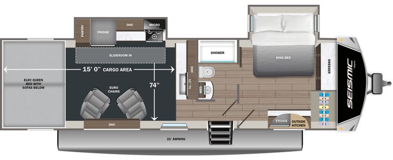 Floorplan for 2027 JAYCO SEISMIC 265